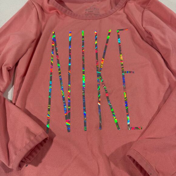 Nike Toddler Girl 3T Coral Dri-Fit Long Sleeve Shirt - Picture 2 of 5